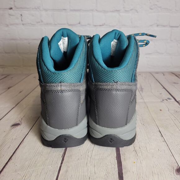 Columbia Waterproof Amped Hiking Boots Gray/Teal Newton Ridge Womens 8 Wide - Picture 3 of 9